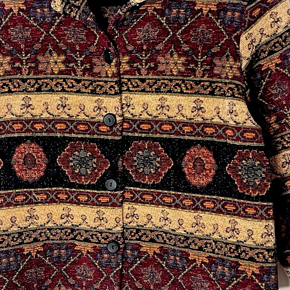 Vintage Carol Anderson Collection‎ Tapestry Boho Jacket Women S/M Lightweight - Picture 3 of 9